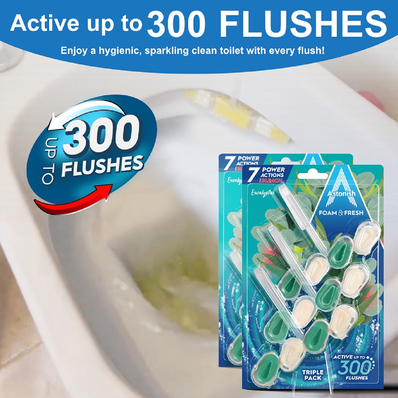 Foam & Fresh Toilet Rim Block Eucalyptus 3s