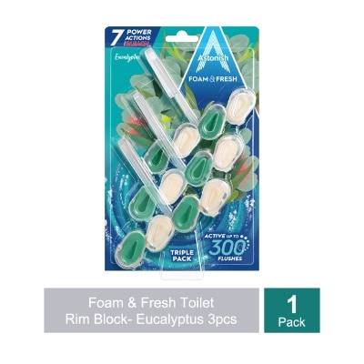 ASTONISH - Foam & Fresh Toilet Rim Block Eucalyptus 3s