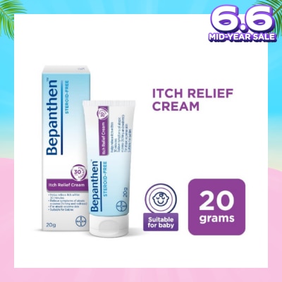 BEPANTHEN Itch Relief Cream (For Eczema-Prone Skin + Dermatologically Tested + Steroid-Free) 20g