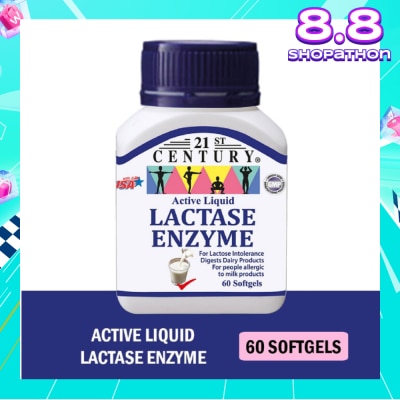 21ST CENTURY Active Liquid Lactase Enzyme 125mg (For Lactose Intolerance) 60s