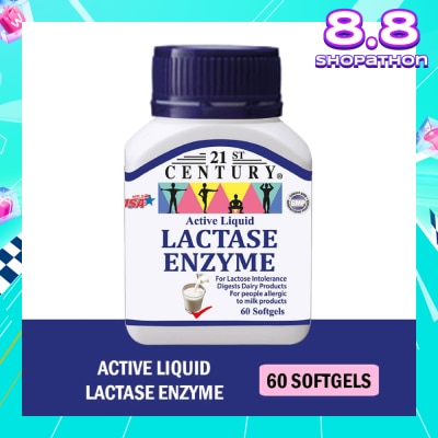 21ST CENTURY Active Liquid Lactase Enzyme 125mg (For Lactose Intolerance) 60s