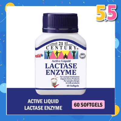 21ST CENTURY Active Liquid Lactase Enzyme 125mg (For Lactose Intolerance) 60s