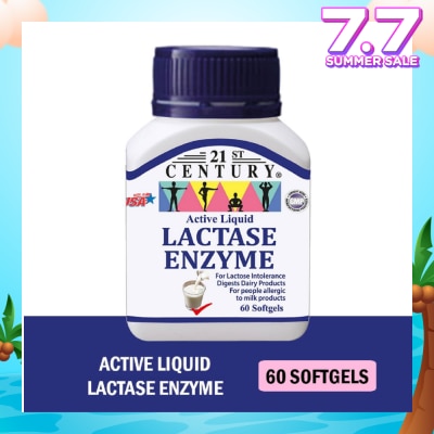 21ST CENTURY Active Liquid Lactase Enzyme 125mg (For Lactose Intolerance) 60s