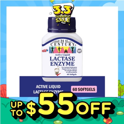 21ST CENTURY Active Liquid Lactase Enzyme 125mg (For Lactose Intolerance) 60s