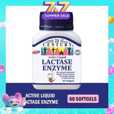 21ST CENTURY - Active Liquid Lactase Enzyme 125mg (For Lactose Intolerance) 60s