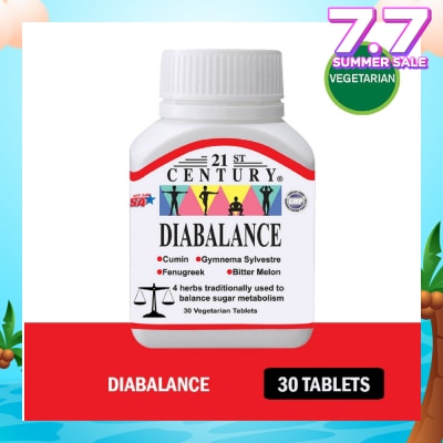 21ST CENTURY Diabalance Vegetarian Tablet (Contains 4 Herbs for Blood Sugar Support) 30s