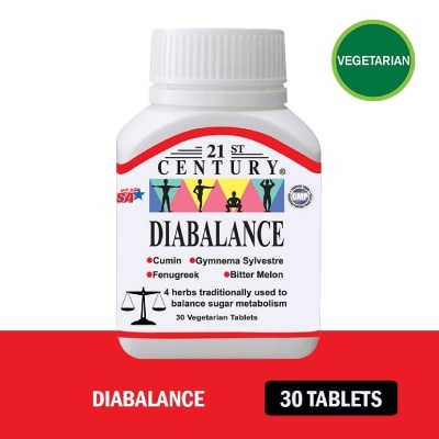 21ST CENTURY Diabalance Vegetarian Tablet (Contains 4 Herbs for Blood Sugar Support) 30s