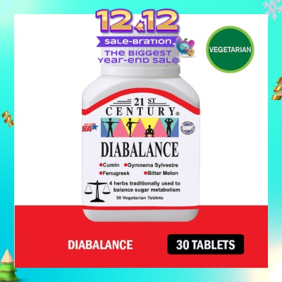 21ST CENTURY Diabalance Vegetarian Tablet (Contains 4 Herbs for Blood Sugar Support) 30s