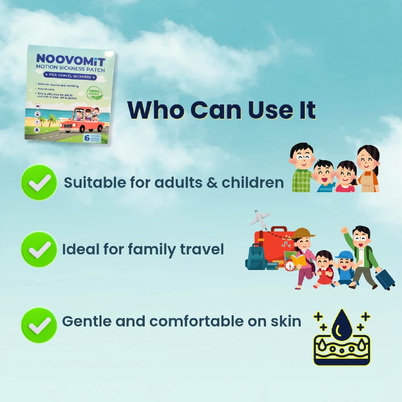 Motion Sickness Patch (Reduce Symptoms like Nausea + Vomiting) 6s