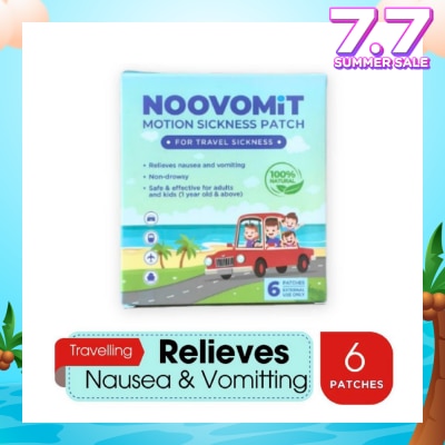 NOOVOMIT Motion Sickness Patch (Reduce Symptoms like Nausea + Vomiting) 6s