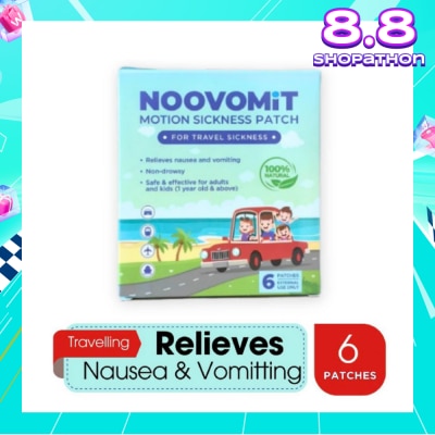 NOOVOMIT Motion Sickness Patch (Reduce Symptoms like Nausea + Vomiting) 6s