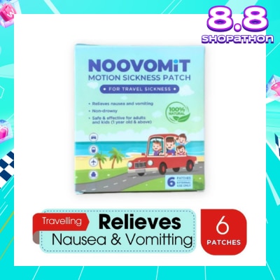 NOOVOMIT Motion Sickness Patch (Reduce Symptoms like Nausea + Vomiting) 6s