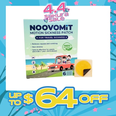 NOOVOMIT - Motion Sickness Patch (Reduce Symptoms like Nausea + Vomiting) 6s