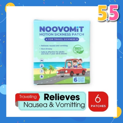 NOOVOMIT Motion Sickness Patch (Reduce Symptoms like Nausea + Vomiting) 6s