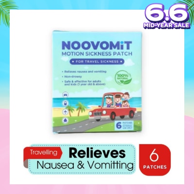 NOOVOMIT Motion Sickness Patch (Reduce Symptoms like Nausea + Vomiting) 6s