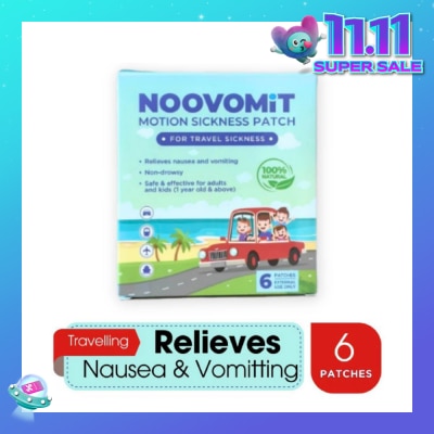 NOOVOMIT Motion Sickness Patch (Reduce Symptoms like Nausea + Vomiting) 6s