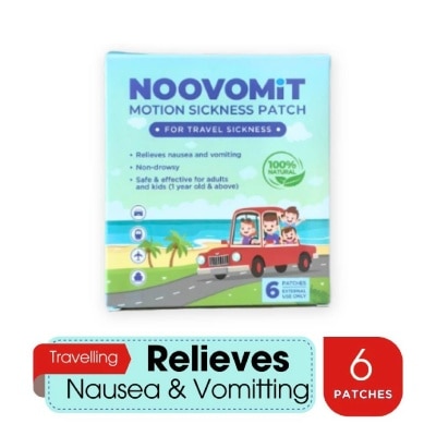 NOOVOMIT Motion Sickness Patch (Reduce Symptoms like Nausea + Vomiting) 6s