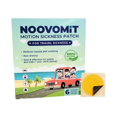 NOOVOMIT Motion Sickness Patch (Reduce Symptoms like Nausea + Vomiting) 6s