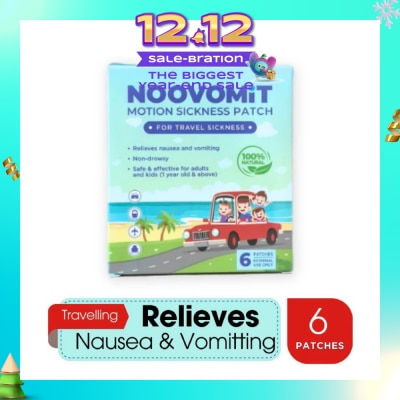 NOOVOMIT Motion Sickness Patch (Reduce Symptoms like Nausea + Vomiting) 6s