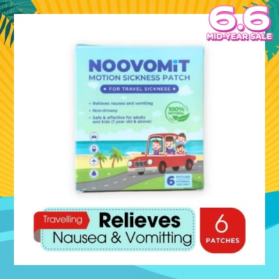 NOOVOMIT Motion Sickness Patch (Reduce Symptoms like Nausea + Vomiting) 6s