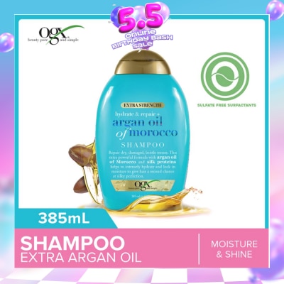 OGX - Extra Strength Argan Oil Of Morocco Shampoo (For Dry Hair Moisture And Shine) 385ml