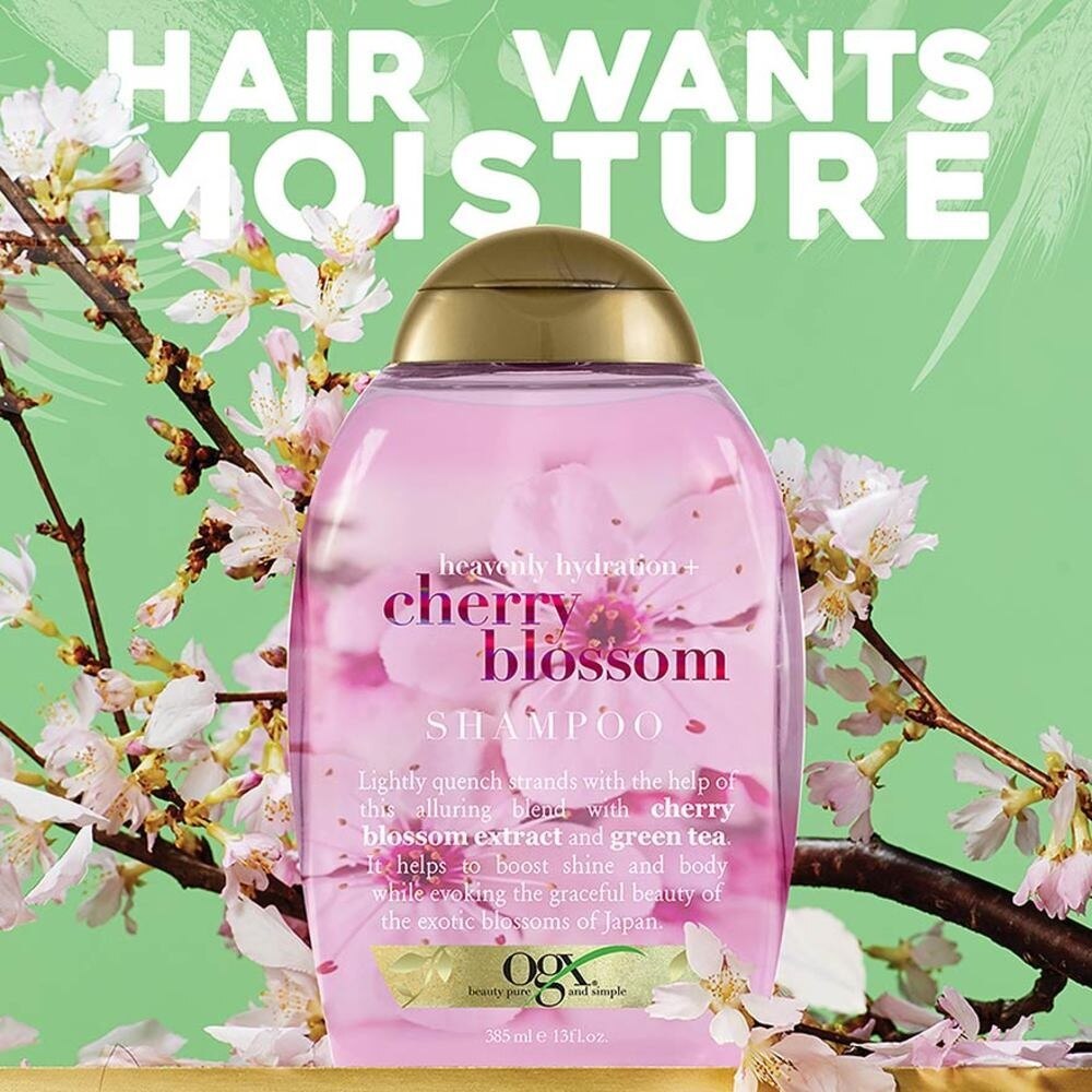 OGX Heavenly Hydration+ Cherry Blossom Shampoo (Sulphate-Free +