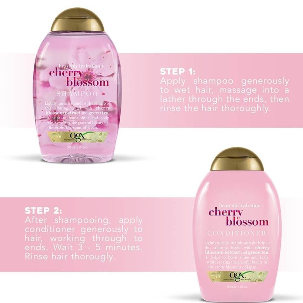 Heavenly Hydration+ Cherry Blossom Shampoo (Sulphate-Free + For Moisture & Shine Hair + Suitable For Oily Or Dry Hair) 385ml