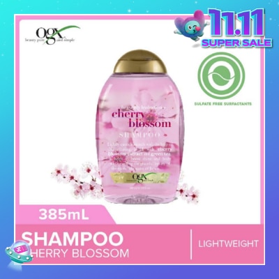 OGX Heavenly Hydration+ Cherry Blossom Shampoo (Sulphate-Free + For Moisture & Shine Hair + Suitable For Oily Or Dry Hair) 385ml