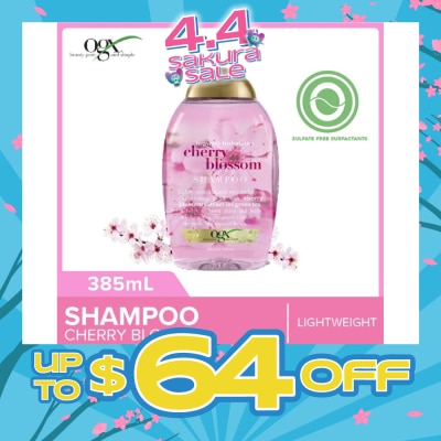 OGX - Heavenly Hydration+ Cherry Blossom Shampoo (Sulphate-Free + For Moisture & Shine Hair + Suitable For Oily Or Dry Hair) 385ml