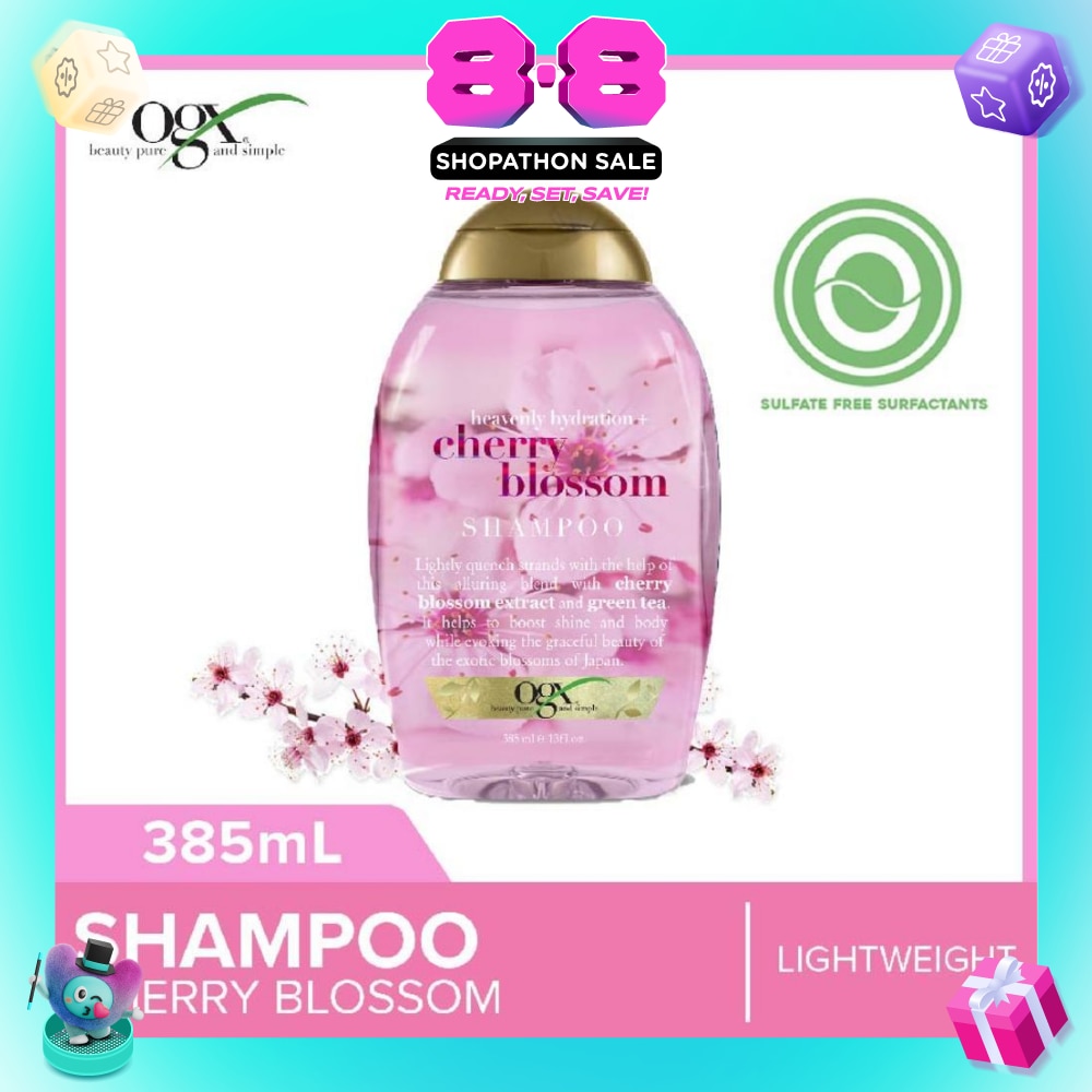 Heavenly Hydration+ Cherry Blossom Shampoo (Sulphate-Free + For Moisture & Shine Hair + Suitable For Oily Or Dry Hair) 385ml