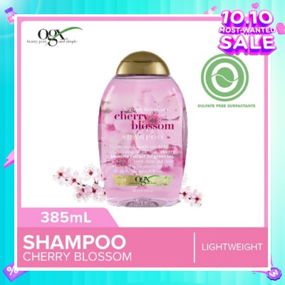 OGX Heavenly Hydration+ Cherry Blossom Shampoo (Sulphate-Free + For Moisture & Shine Hair + Suitable For Oily Or Dry Hair) 385ml