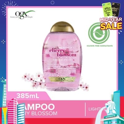 OGX Heavenly Hydration+ Cherry Blossom Shampoo (Sulphate-Free + For Moisture & Shine Hair + Suitable For Oily Or Dry Hair) 385ml
