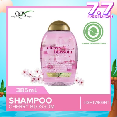 OGX Heavenly Hydration+ Cherry Blossom Shampoo (Sulphate-Free + For Moisture & Shine Hair + Suitable For Oily Or Dry Hair) 385ml