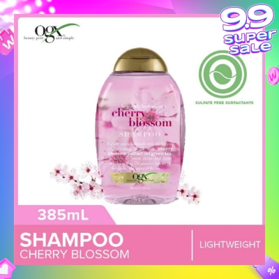 OGX Heavenly Hydration+ Cherry Blossom Shampoo (Sulphate-Free + For Moisture & Shine Hair + Suitable For Oily Or Dry Hair) 385ml
