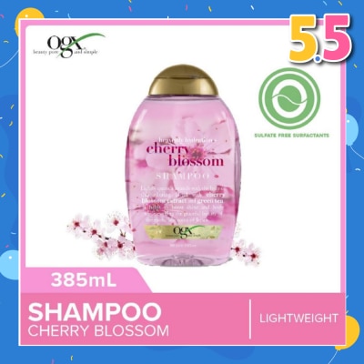 OGX Heavenly Hydration+ Cherry Blossom Shampoo (Sulphate-Free + For Moisture & Shine Hair + Suitable For Oily Or Dry Hair) 385ml