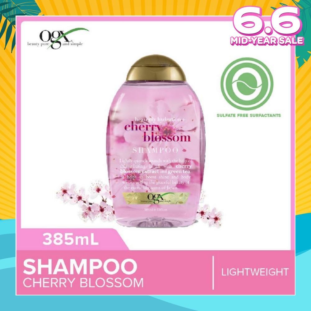 Heavenly Hydration+ Cherry Blossom Shampoo (Sulphate-Free + For Moisture & Shine Hair + Suitable For Oily Or Dry Hair) 385ml
