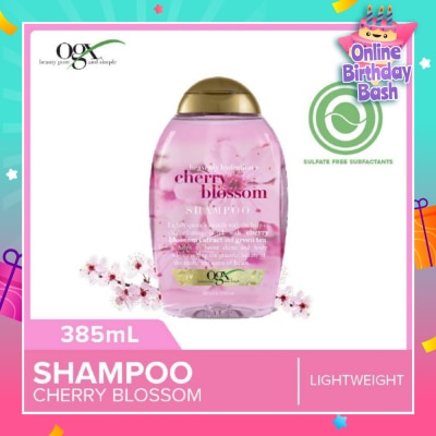 OGX Heavenly Hydration+ Cherry Blossom Shampoo (Sulphate-Free + For Moisture & Shine Hair + Suitable For Oily Or Dry Hair) 385ml