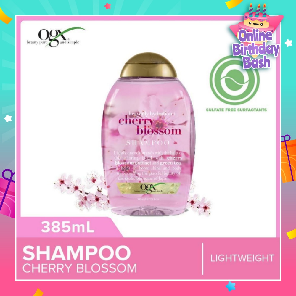 Heavenly Hydration+ Cherry Blossom Shampoo (Sulphate-Free + For Moisture & Shine Hair + Suitable For Oily Or Dry Hair) 385ml