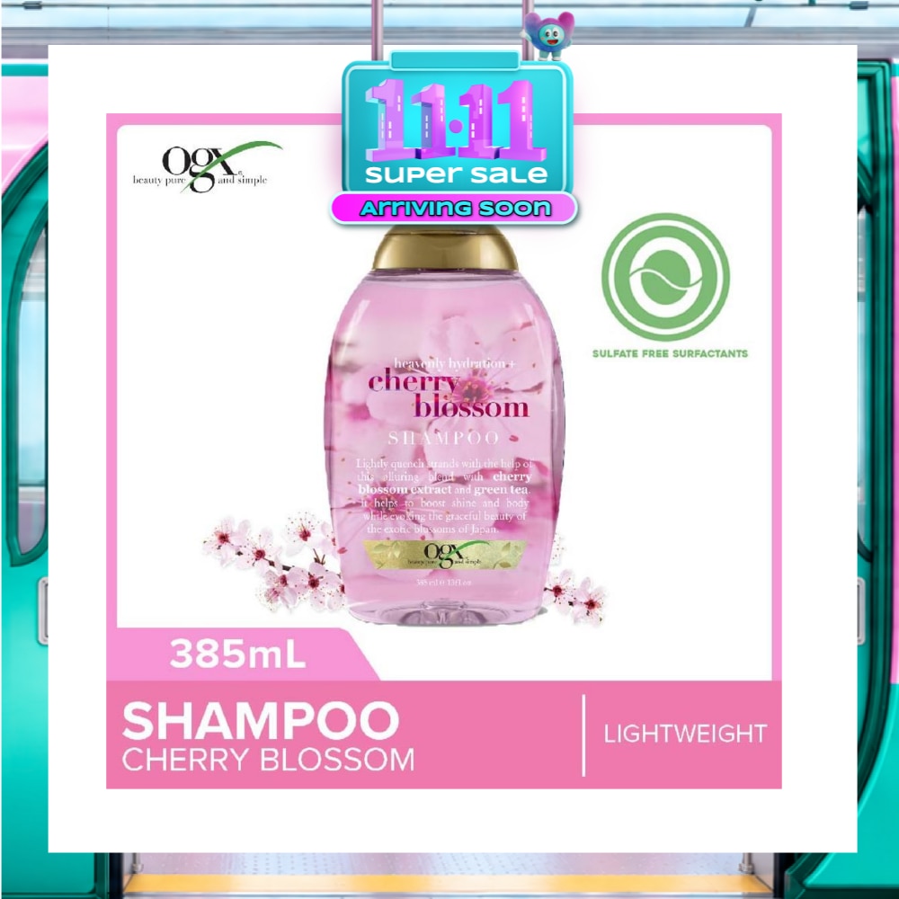 Heavenly Hydration+ Cherry Blossom Shampoo (Sulphate Free + For Moisture & Shine Hair + Suitable For Oily Or Dry Hair) 385ml image