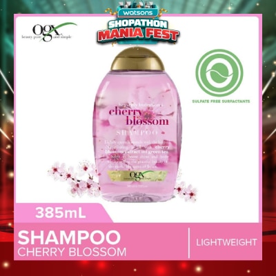 OGX - Heavenly Hydration+ Cherry Blossom Shampoo (Sulphate-Free + For Moisture & Shine Hair + Suitable For Oily Or Dry Hair) 385ml