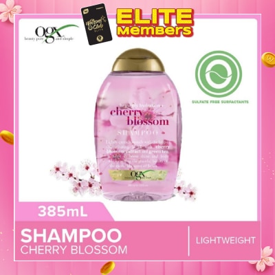 OGX Heavenly Hydration+ Cherry Blossom Shampoo (Sulphate-Free + For Moisture & Shine Hair + Suitable For Oily Or Dry Hair) 385ml
