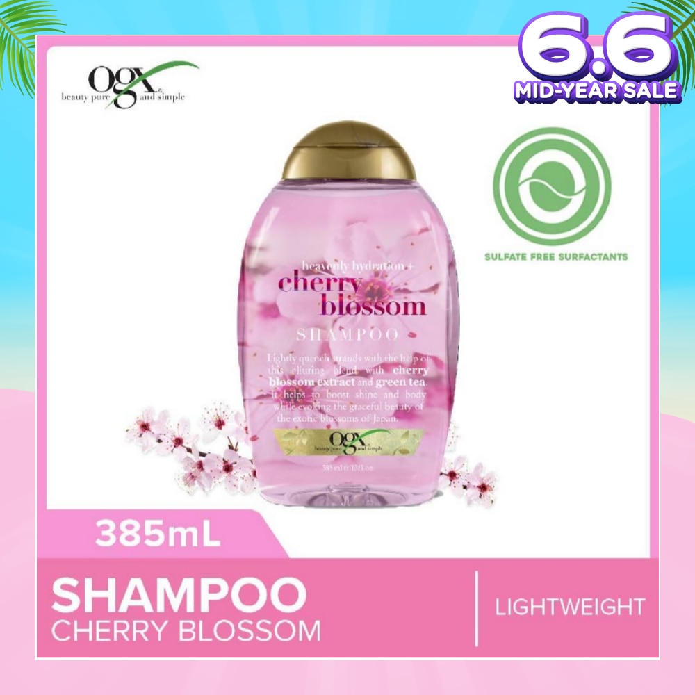 Heavenly Hydration+ Cherry Blossom Shampoo (Sulphate-Free + For Moisture & Shine Hair + Suitable For Oily Or Dry Hair) 385ml