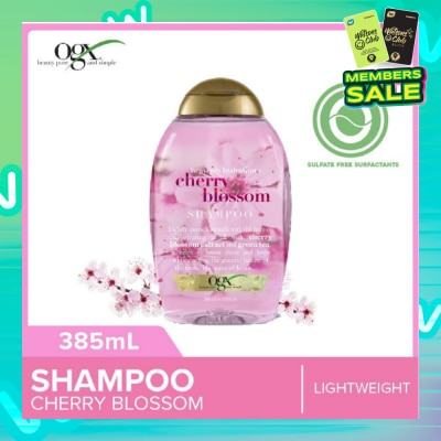 OGX Heavenly Hydration+ Cherry Blossom Shampoo (Sulphate-Free + For Moisture & Shine Hair + Suitable For Oily Or Dry Hair) 385ml