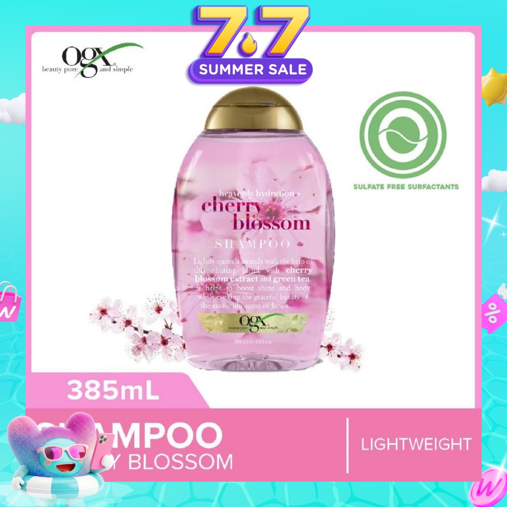 Heavenly Hydration+ Cherry Blossom Shampoo (Sulphate-Free + For Moisture & Shine Hair + Suitable For Oily Or Dry Hair) 385ml