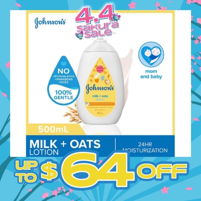JOHNSON'S Baby - Baby Milk + Oats Moisturizing Lotion Cleanses Without Drying (Washes Away 99.9% Germs) 500ml