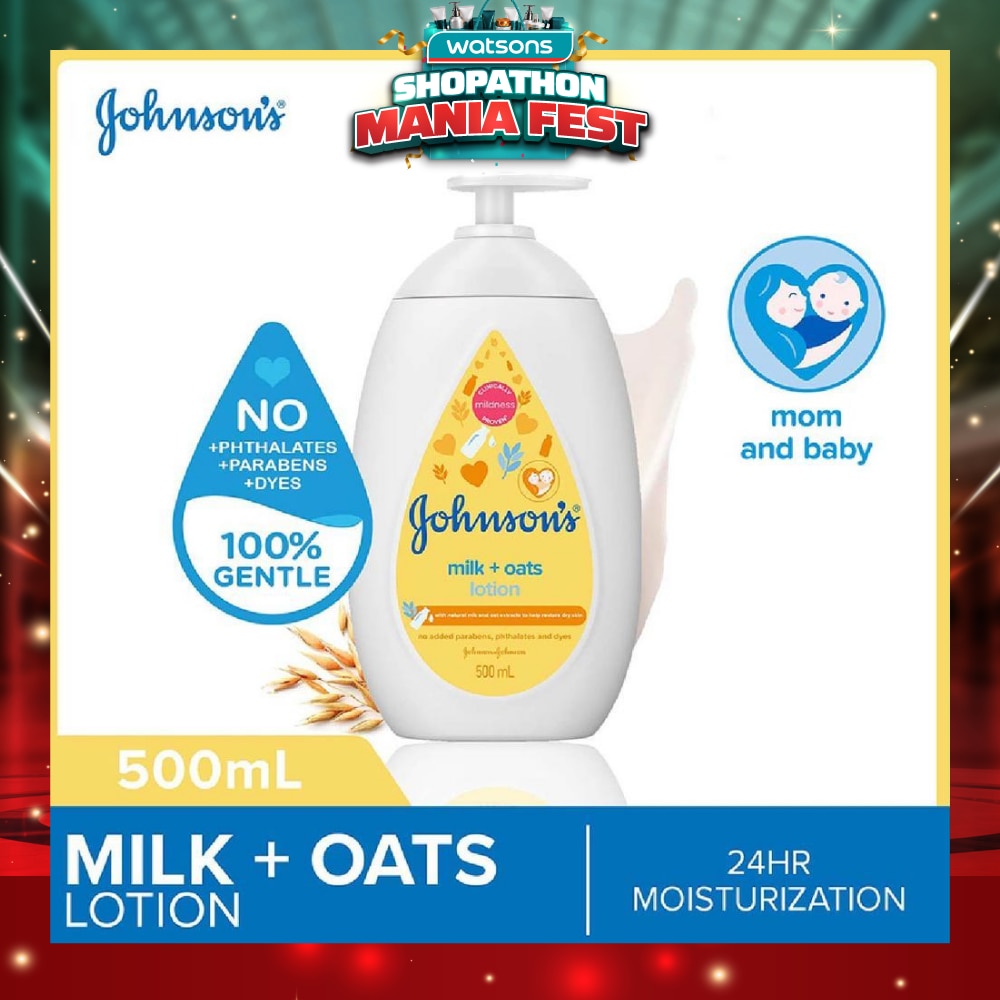 Baby Milk + Oats Moisturizing Lotion Cleanses Without Drying (Washes Away 99.9% Germs) 500ml