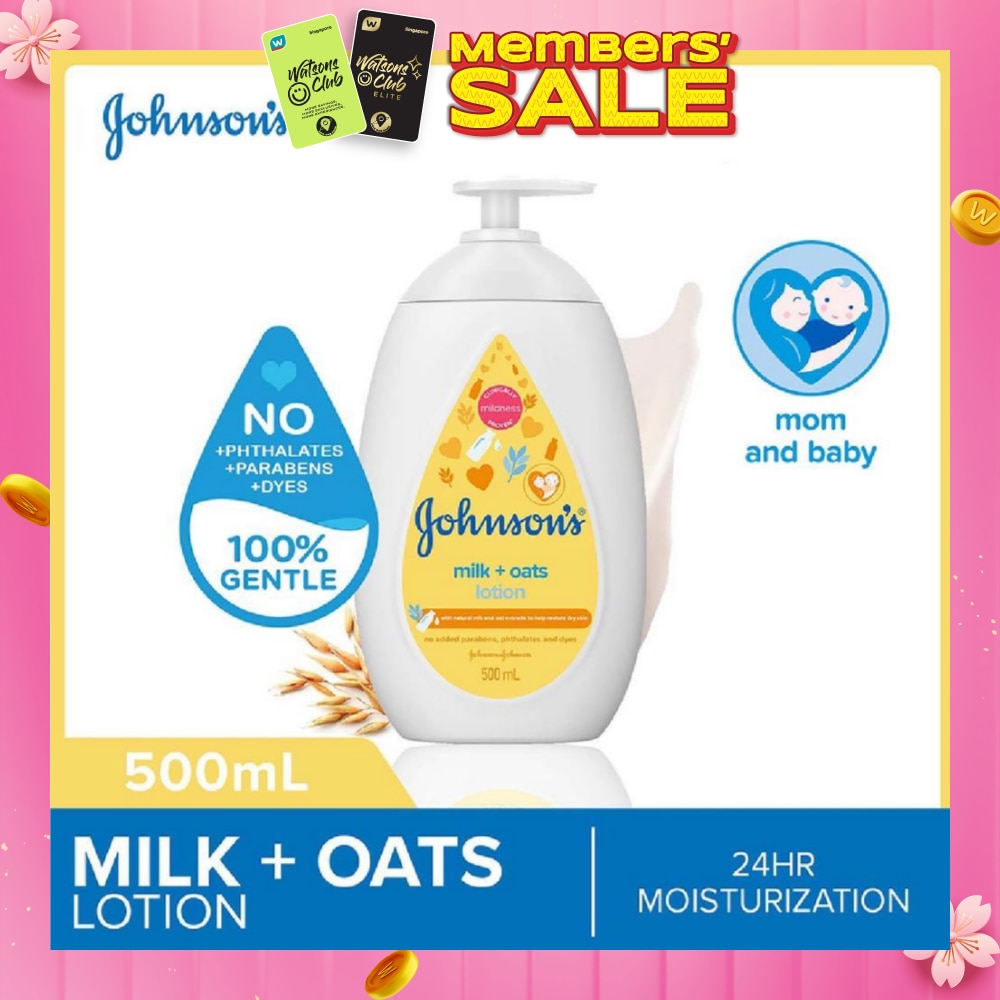 Baby Milk + Oats Moisturizing Lotion Cleanses Without Drying (Washes Away 99.9% Germs) 500ml