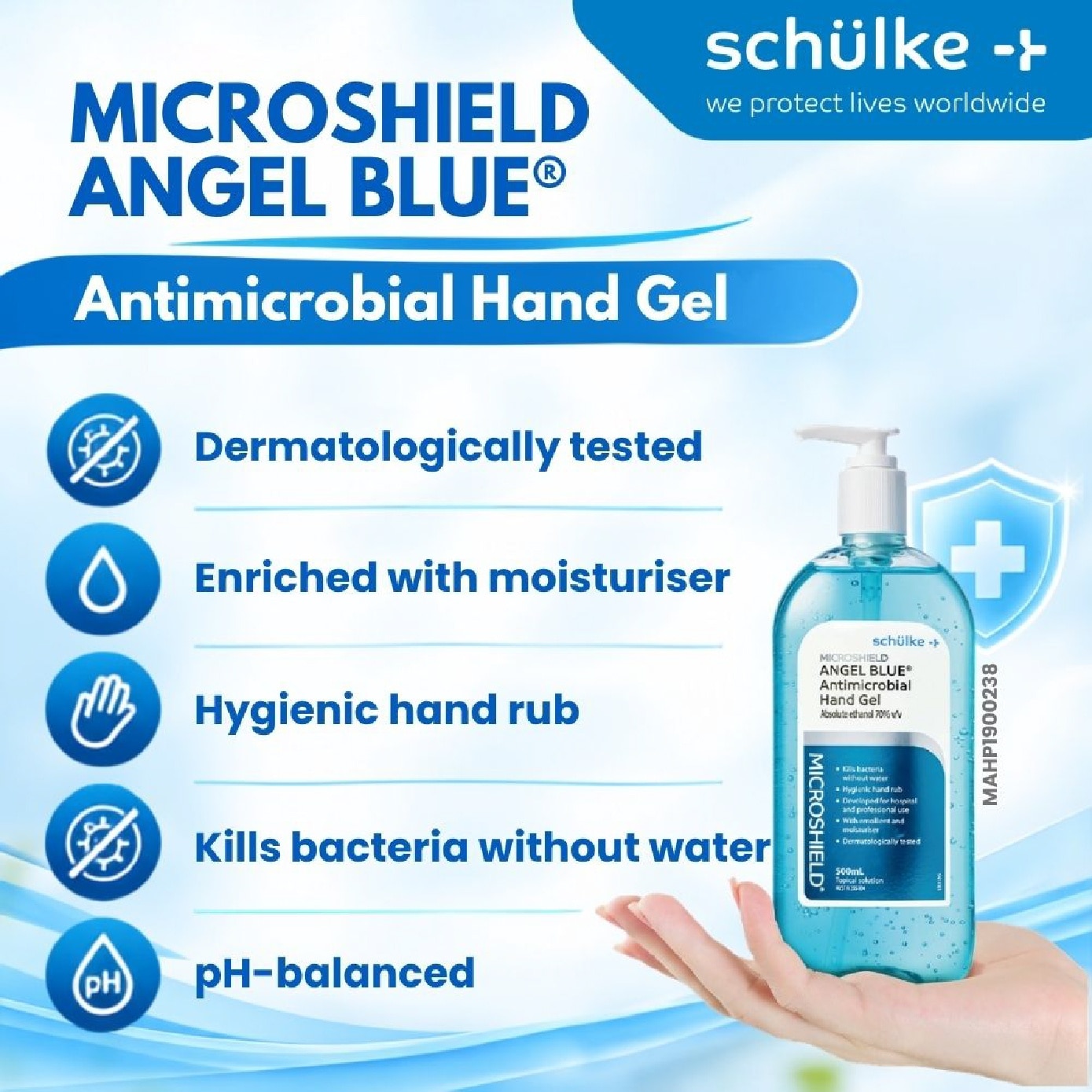 Angel Blue Antimicrobial Hand Gel 500ml image