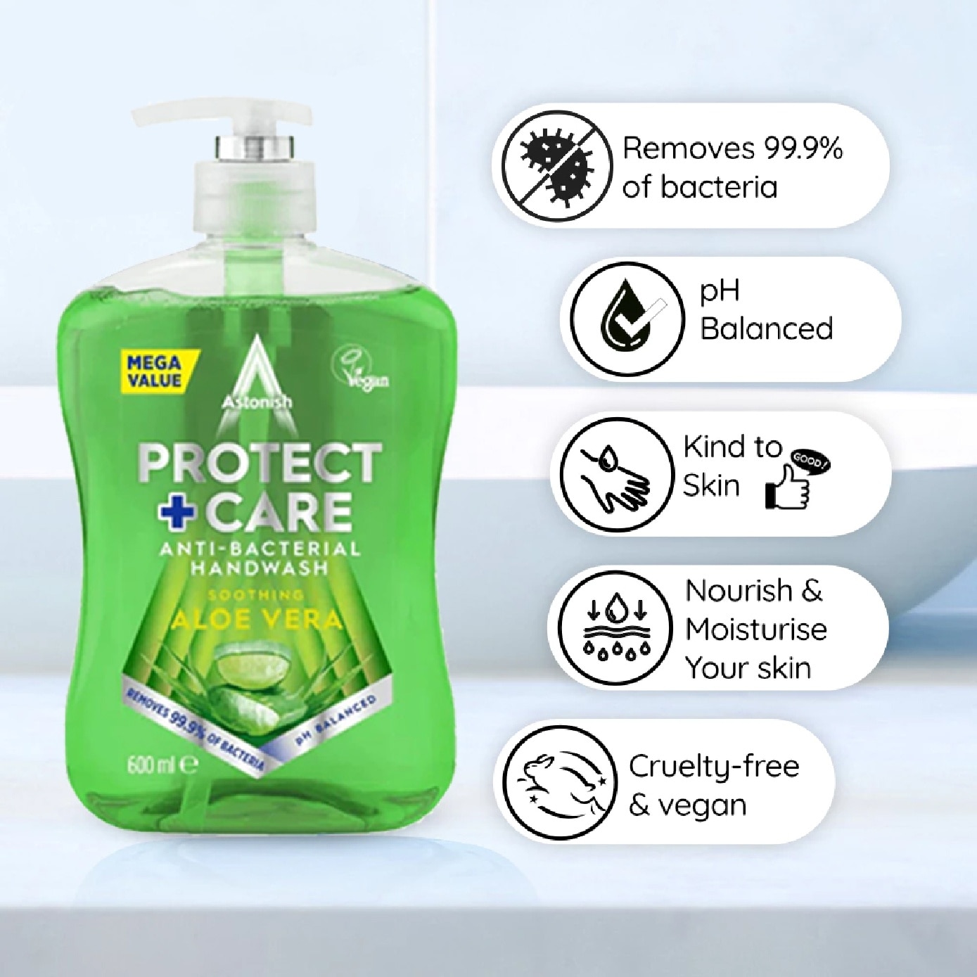Antibacterial Handwash Aloe Vera 600ml