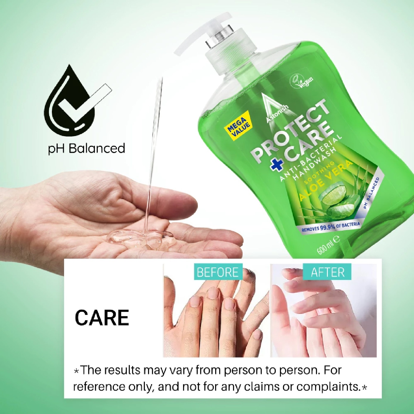Antibacterial Handwash Aloe Vera 600ml
